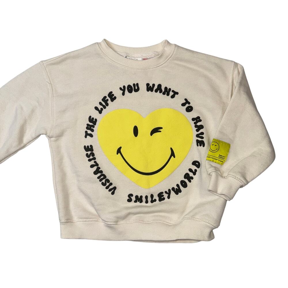 Zara x SMILEY WORLD 2T sweatshirt EUC